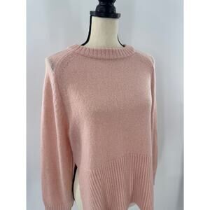 J Crew Womens Peach Pink Alpaca Wool Crewneck Sweater Knit XS S Oversized NWT